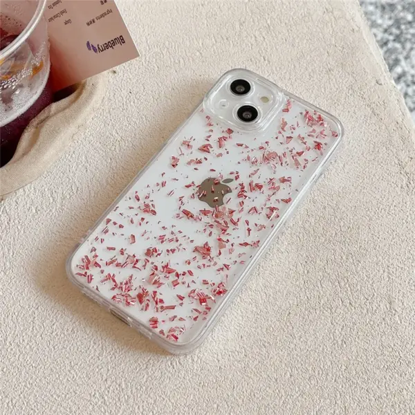 New Glitter Transparent  Phone Case For iPhone 14 13 12 11 Pro Max 7 8 Plus X XR XS Max 12 SE20 Luxury Bling Gold Foil Glitter Clear Soft TPU Cover - Image 6