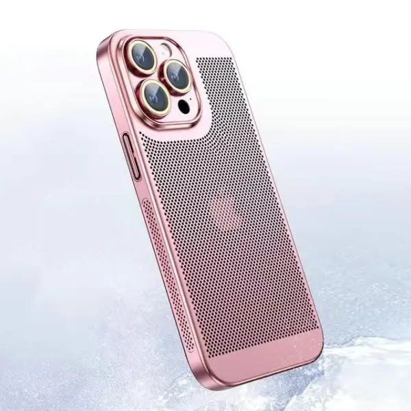 Heat Dissipation Phone Case For Iphone 15 14 11 12 13 Pro Max 14Plus XS Max Mini Cover Electroplated Border Honeycomb Mesh Shell - Image 11