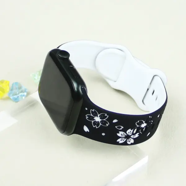 Silicone Carving Strap for Apple Watch Band 45mm 44mm 42mm 41mm 40mm Bracelet IWatch Ultra 2 49mm 9 8 7 6 5 4 SE Accessories - Image 3