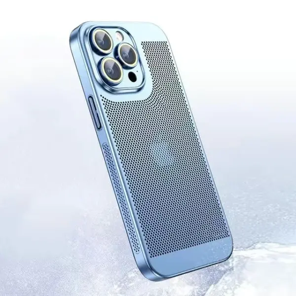 Heat Dissipation Phone Case For Iphone 15 14 11 12 13 Pro Max 14Plus XS Max Mini Cover Electroplated Border Honeycomb Mesh Shell - Image 8