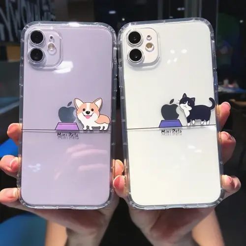 Funny Cartoon Animal Dog Cat Pig Phone Case For iPhone 15 12 11 14 Pro MAX XS XR X 13 Mini 7 8 Plus Clear Soft Shockproof Covers