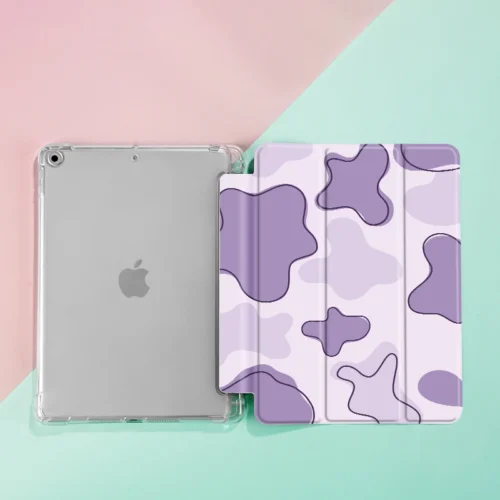 Purple block Case Compatible With iPad iPad 9.7-Inch (6th/5th Generation, 2018/2017)Mini4/5 ,Air4/5 10.9in,With Pen Holder